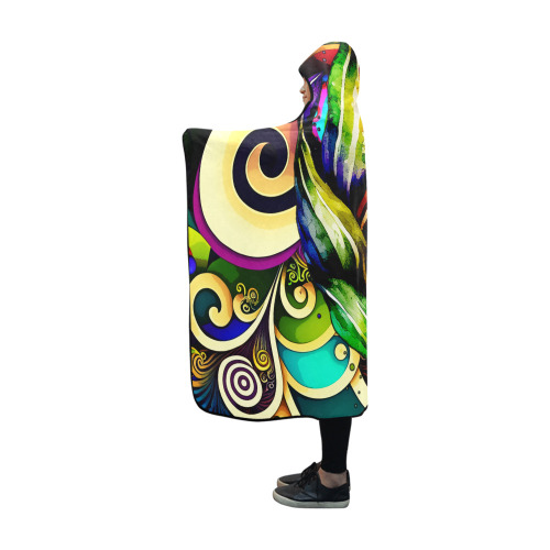 Mardi Gras Colorful New Orleans Hooded Blanket 60''x50''