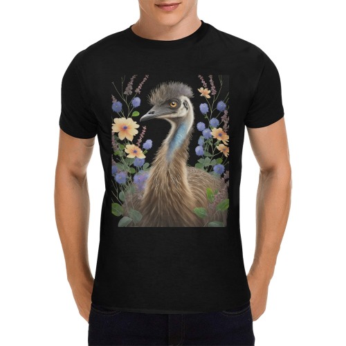 emu against a black background Men's T-Shirt in USA Size (Front Printing Only)