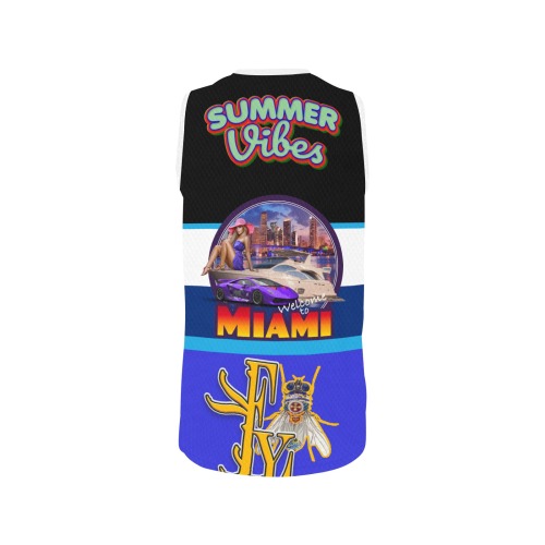 Summer Vibes ,WELLCOME TO MIAMI Collectable Fly All Over Print Basketball Jersey