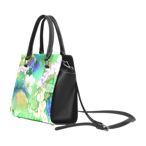 White Orchids  Blue Ferns Classic Shoulder Bag Classic Shoulder Handbag (Model 1653)