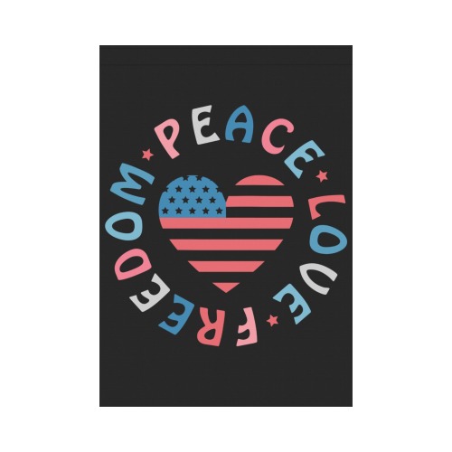 Retro Peace Love Freedom Garden Flag 28''x40'' (Two Sides Printing)