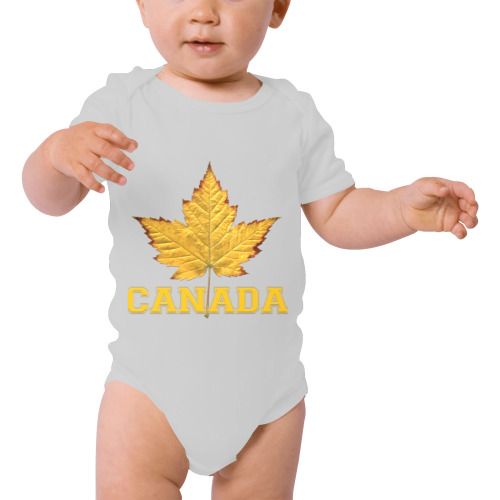 Varsity Baby Canada Baby Powder Organic Short Sleeve One Piece (Model T28)