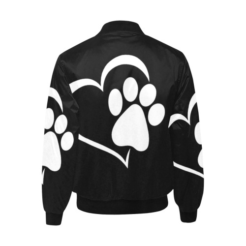 Puppy Paws Black by Fetishworld All Over Print Quilted Bomber Jacket for Men (Model H33)