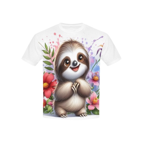 Watercolor Sloth 1 Kids' All Over Print T-shirt (USA Size) (Model T40)