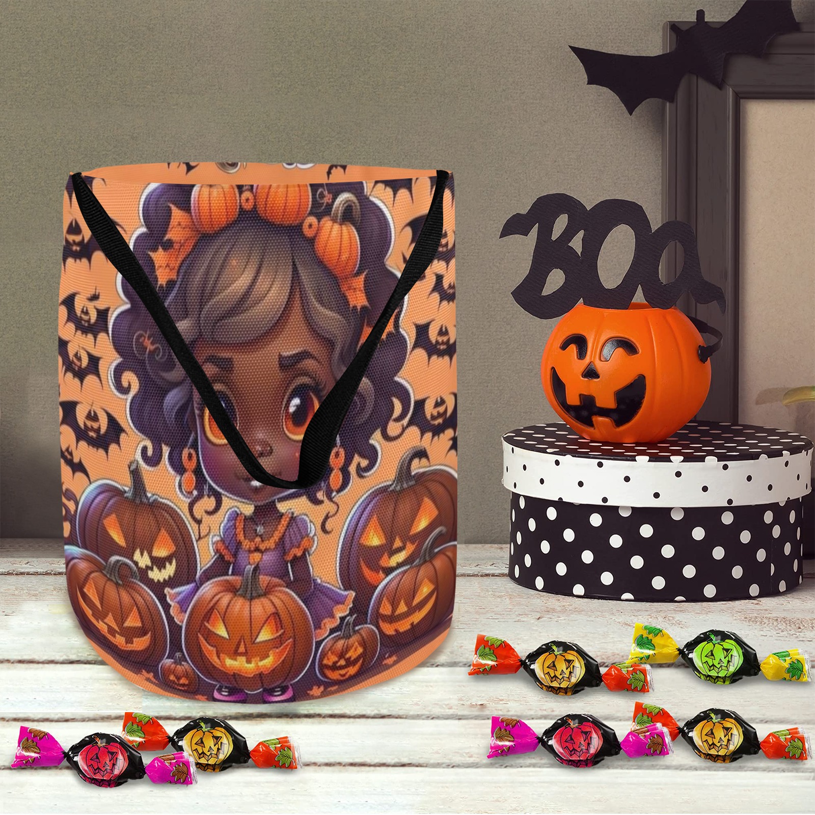 HALLOWEEN  PUMPKIN PRINCESS TRICK OR TREAT BAG Halloween Candy Bag
