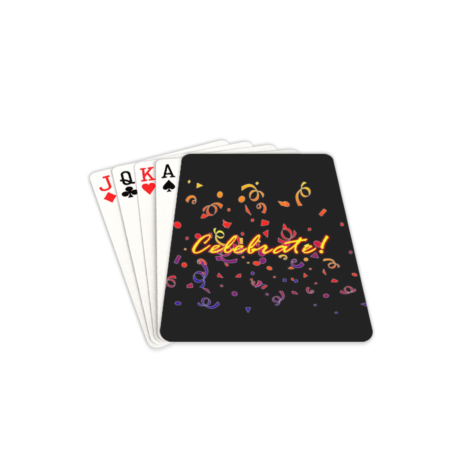Celebrate Confetti Black Playing Cards 2.5"x3.5"