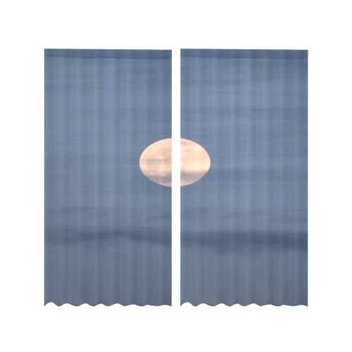Moon waves Gauze Curtain 28"x84" (Two-Piece)