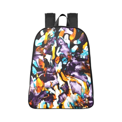 Colorful dark brushes abstract Fabric School Backpack (Model 1682) (Large)