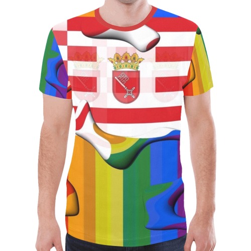 Bremen Pride Flag Pop Art by Nico Bielow New All Over Print T-shirt for Men (Model T45)