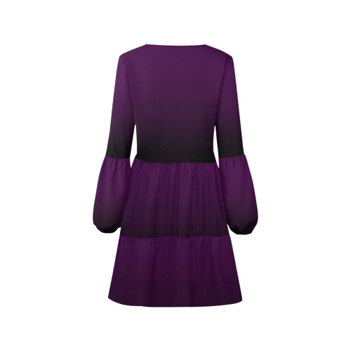 PENDENZA Purple V-Neck Loose Fit Dress (Model D62)