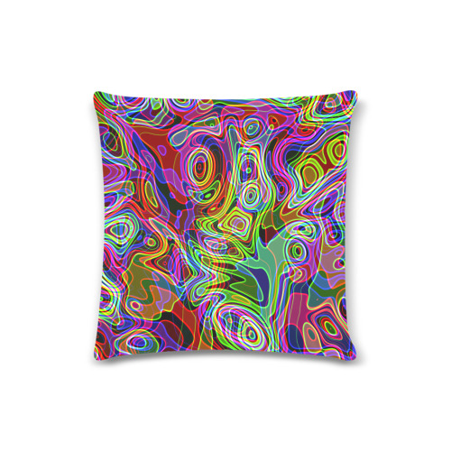 Abstract Retro Neon Pattern Background Design Custom Zippered Pillow Case 16"x16" (one side)