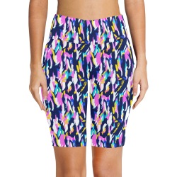 Colorful brushstrokes II Women's Workout Half Tights (Model L42)
