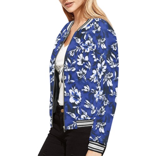Flowery distortion mosaic All Over Print Bomber Jacket for Women (Model H21)