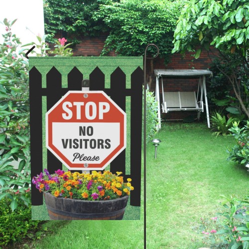 STOP No Visitors 8 Garden Flag 12‘’x18‘’(Twin Sides)