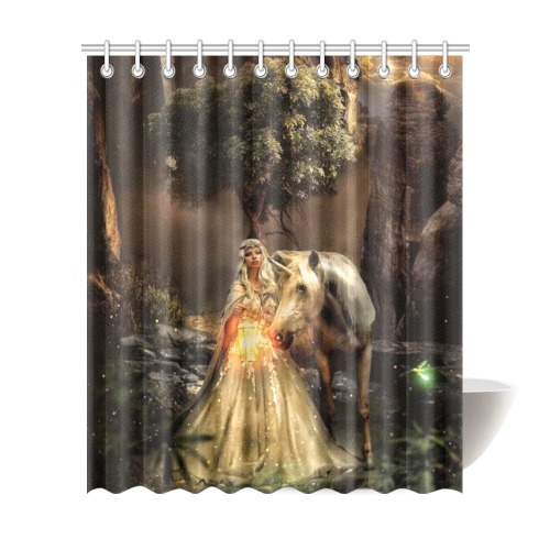 Women And Horse Shower Curtain 72"x84"
