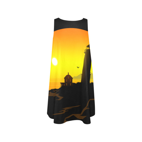 Light House - Sundown Sleeveless A-Line Pocket Dress (Model D57)