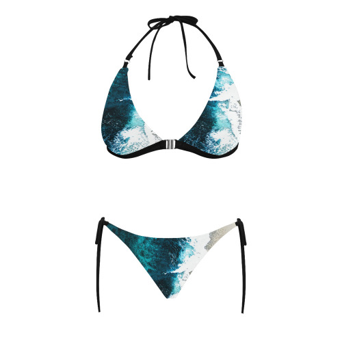 Ocean And Beach Buckle Front Halter Bikini Swimsuit (Model S08)
