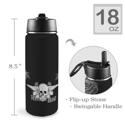 ROSE HANDS Insulated Water Bottle with Straw Lid (18oz)