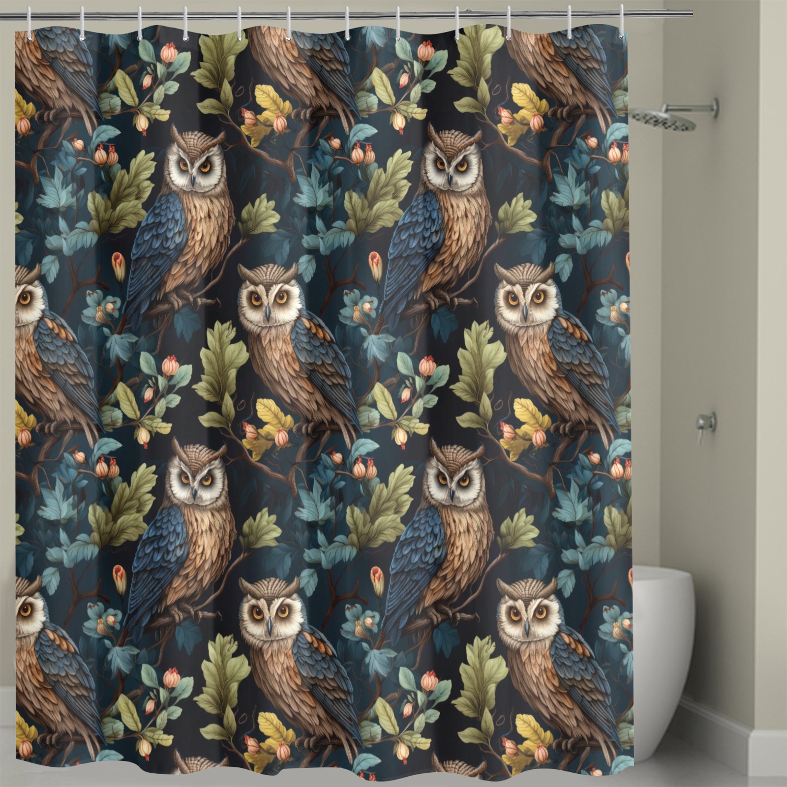 Treetop Owls Shower Curtain Shower Curtain 72" x 72"