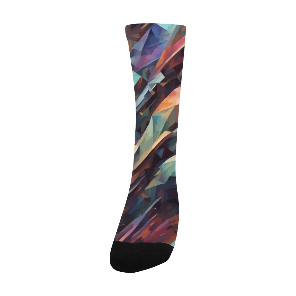 Cool geometric pattern of abstract precious gems Men's Custom Socks