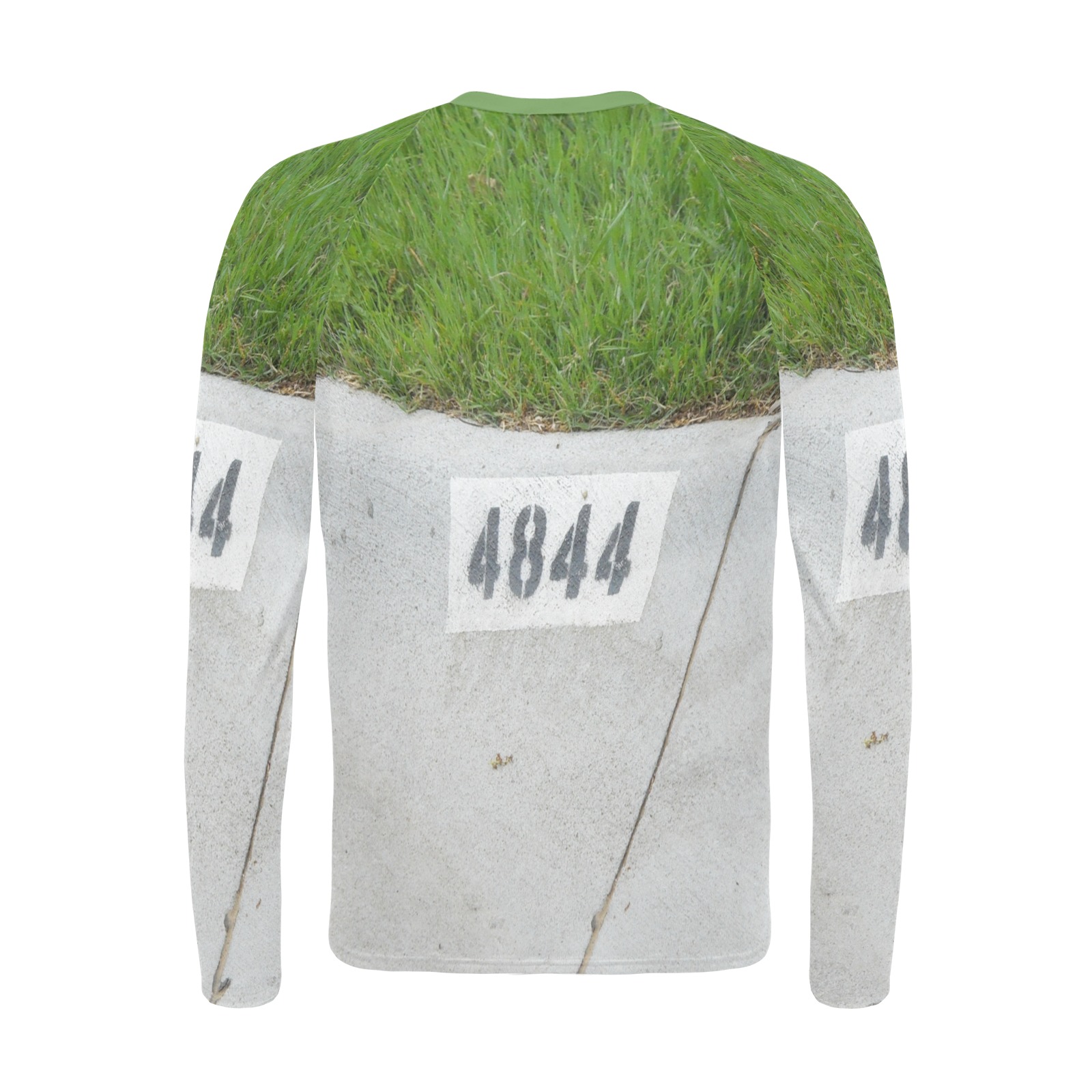 Street Number 4844 with green collar Men's Long Sleeve Swim Shirt (Model S39)