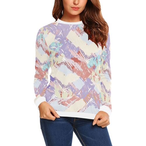Modern abstract Mountains P All Over Print Crewneck Sweatshirt for Women (Model H18)