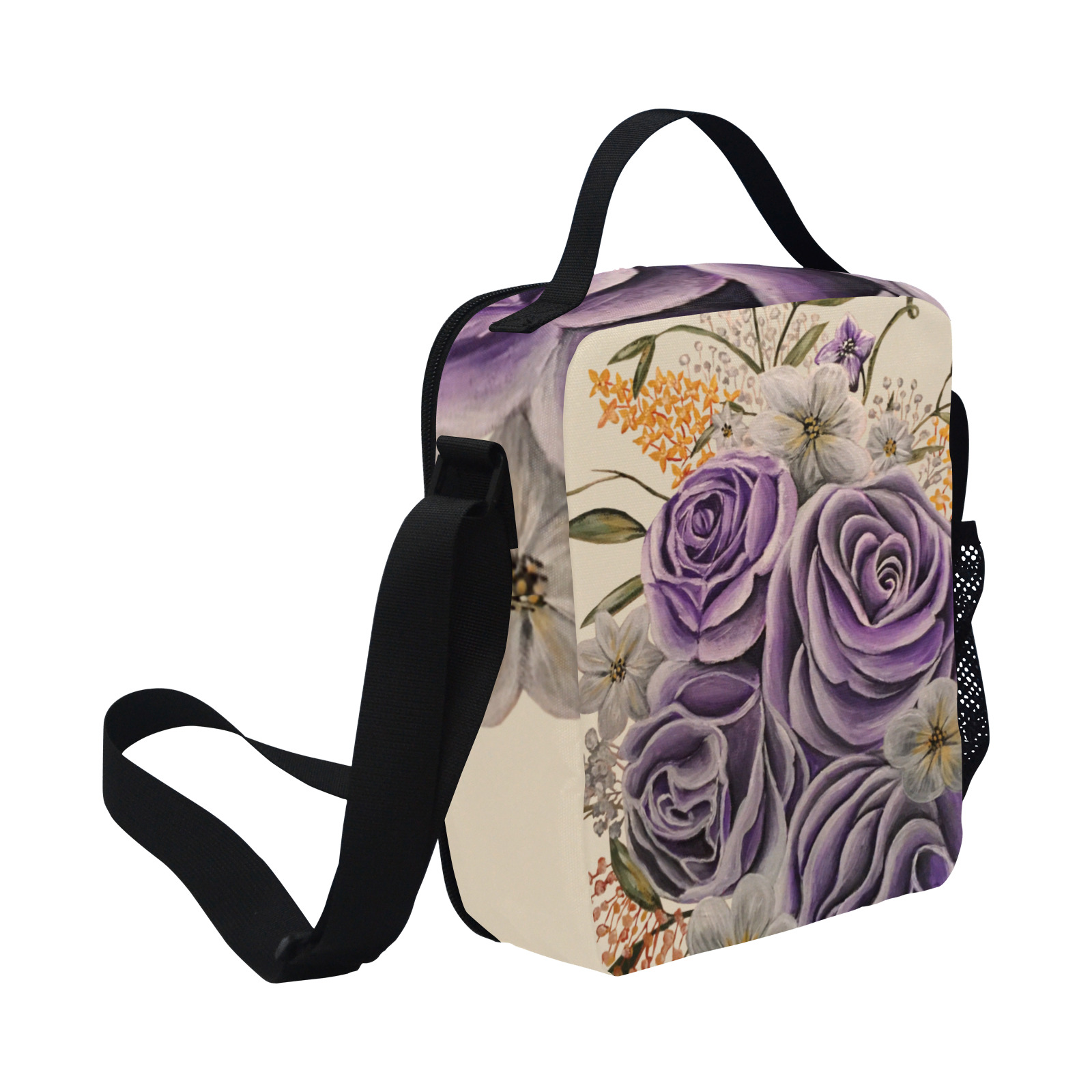 Purple Beauty All Over Print Crossbody Lunch Bag for Kids (Model 1722)