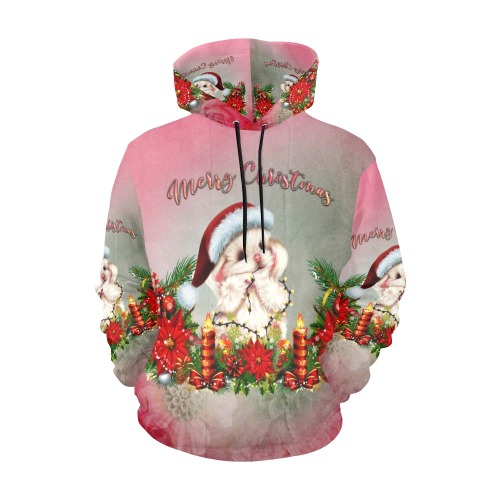 Merry christmas, cute animal All Over Print Hoodie for Men (USA Size) (Model H13)