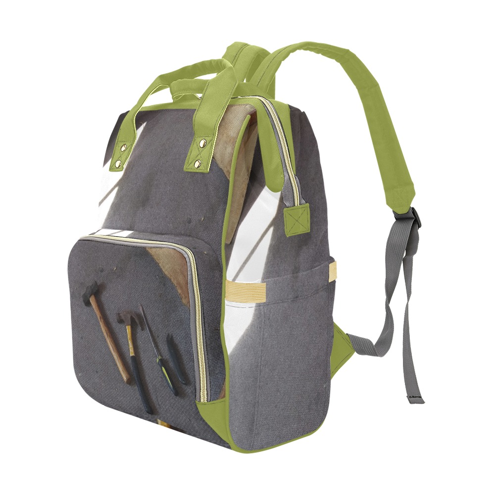 My DIY project in WV with dirty green straps Multi-Function Diaper Backpack/Diaper Bag (Model 1688)