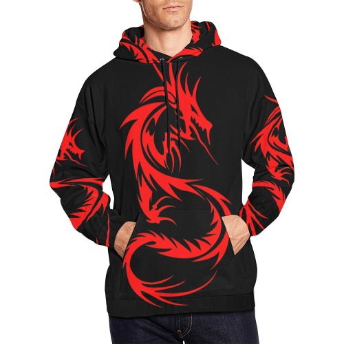 Red Dragon All Over Print Hoodie for Men (USA Size) (Model H13)