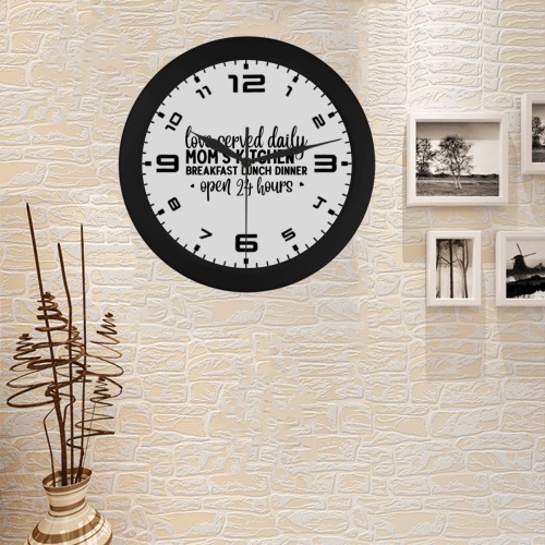 Moms Kitchen Open 24 hours Circular Plastic Wall clock