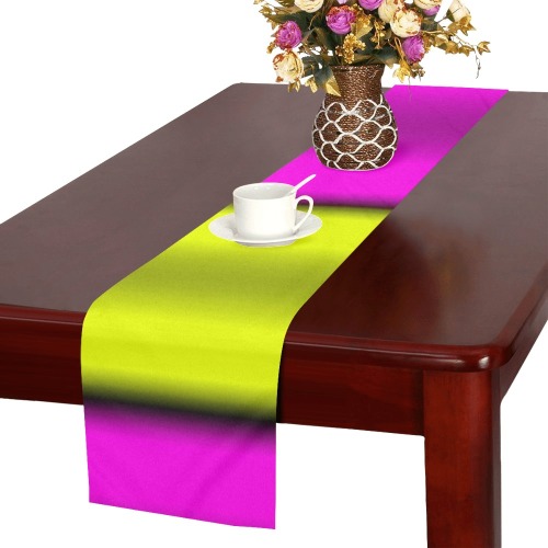 Pink & Yellow Horizontal Stripes Table Runner 16x72 inch