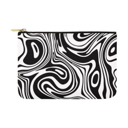 Black and White Marble Carry-All Pouch 12.5''x8.5''