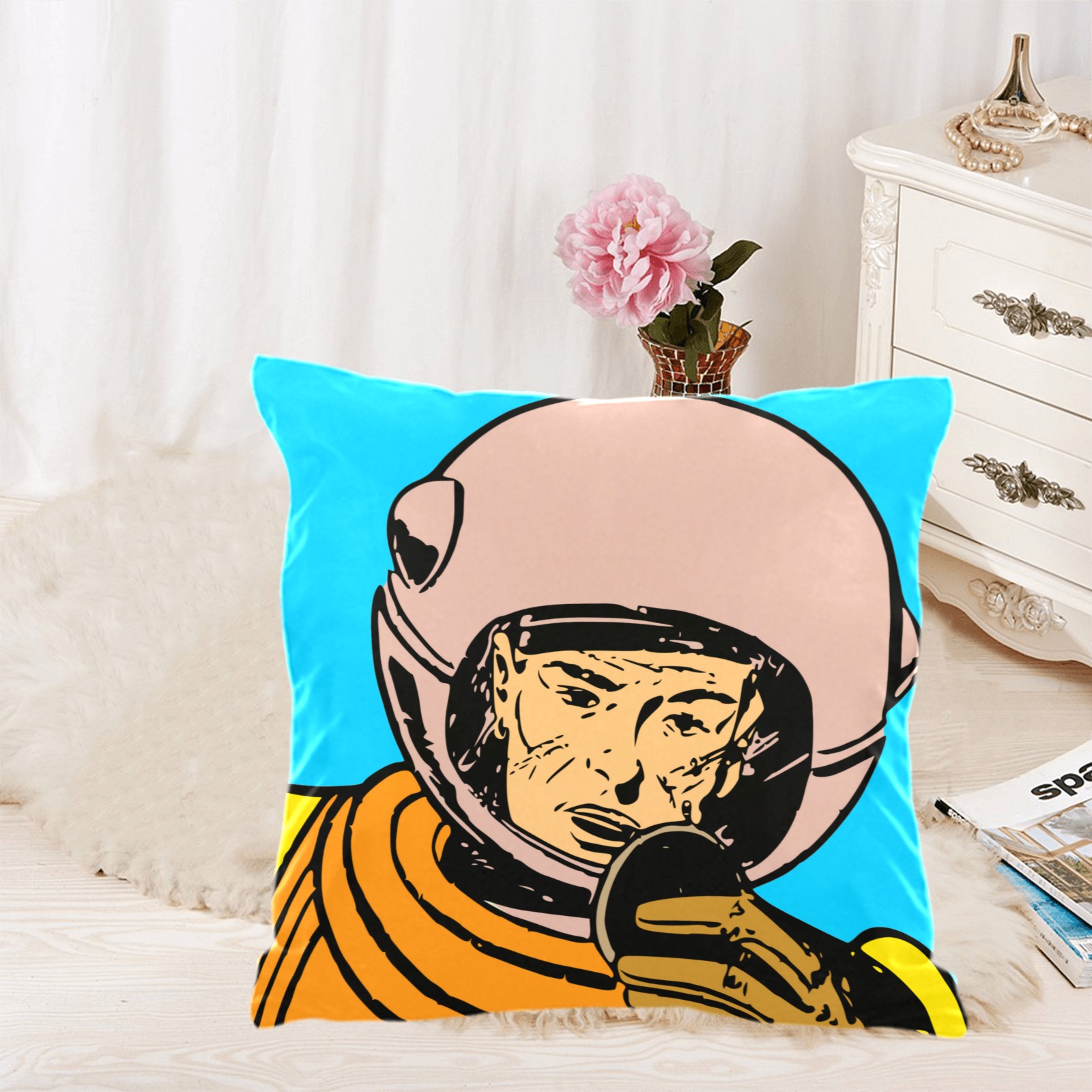 astronaut Custom  Pillow Case 18"x18" (one side) No Zipper