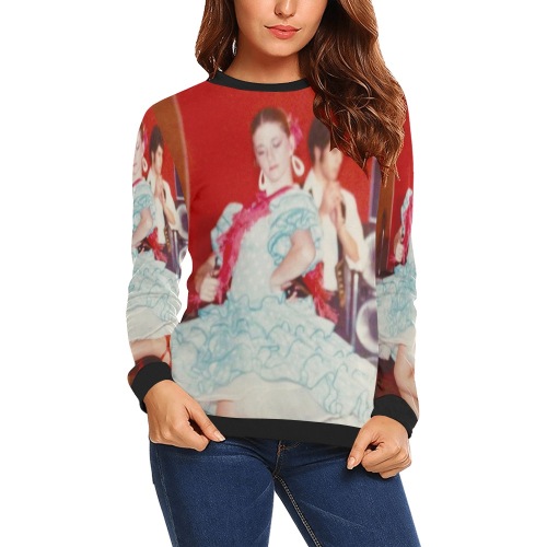 Spanish dancer All Over Print Crewneck Sweatshirt for Women (Model H18)
