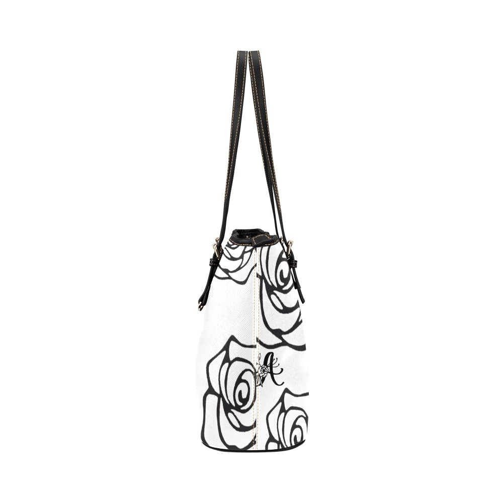Aromatherapy Apparel Leather Tote Bag White Leather Tote Bag/Small (Model 1651)