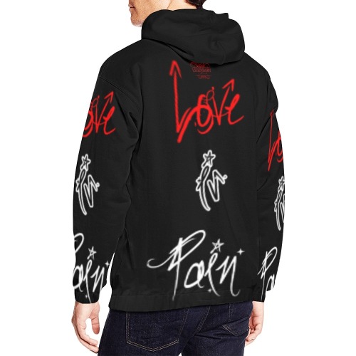 Love Pain BWR All Over Print Hoodie for Men (USA Size) (Model H13)