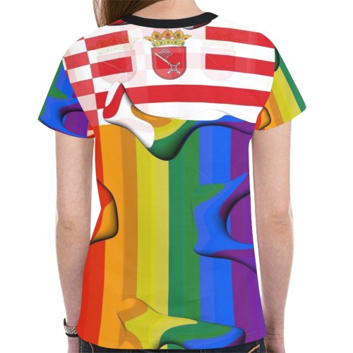Bremen Pride Flag Pop Art by Nico Bielow New All Over Print T-shirt for Women (Model T45)
