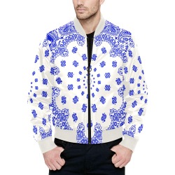 BANDANA Cs'UP WHT All Over Print Quilted Bomber Jacket for Men (Model H33)