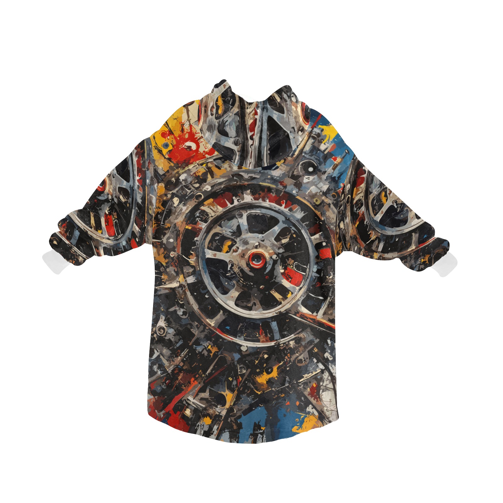 Abstract Aviation Engine Cool Fantasy Colorful Art Blanket Hoodie for Men