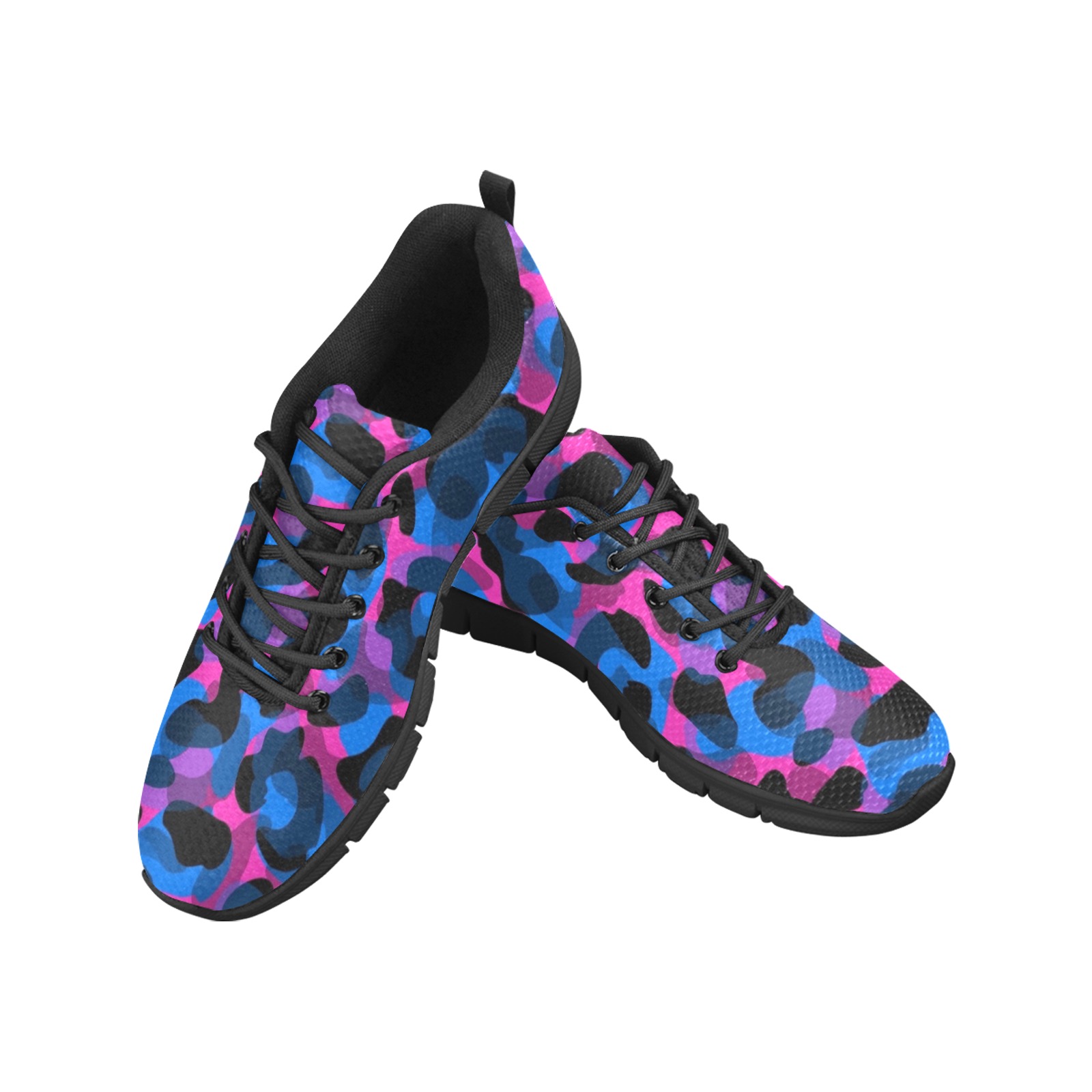 Abstract Animal Print Women's Breathable Running Shoes (Model 055)