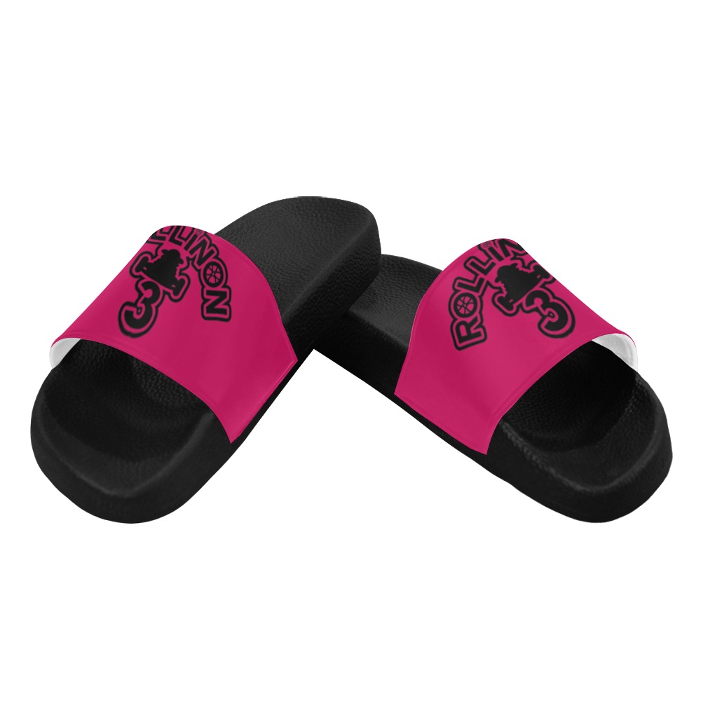 RollinOn3 Hot Pink Slides Female Women's Slide Sandals (Model 057)