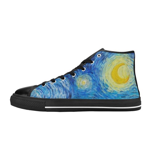 Starry Night Women's Classic High Top Canvas Shoes (Model 017)