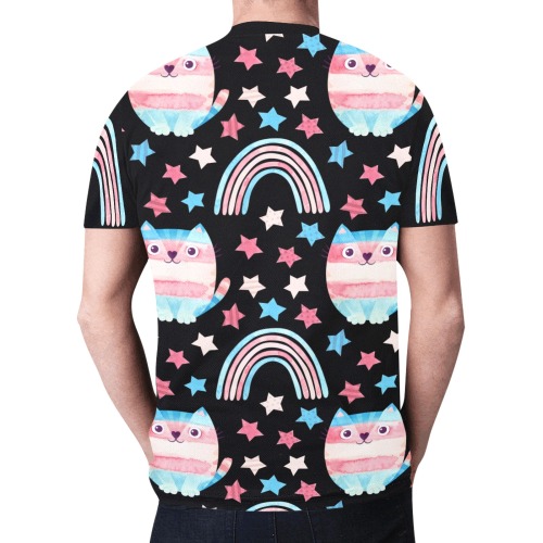 Trans Cats Stars and rainbows shirt New All Over Print T-shirt for Men (Model T45)