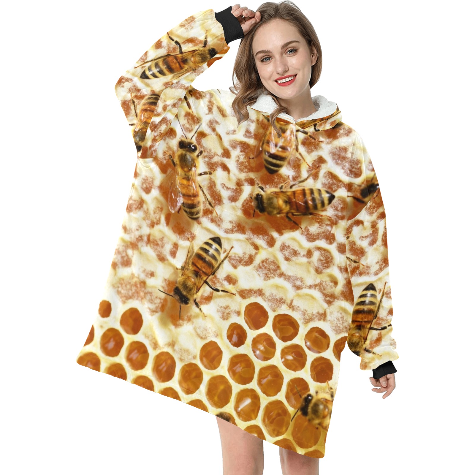 HONEY BEES 2 Blanket Hoodie for Women