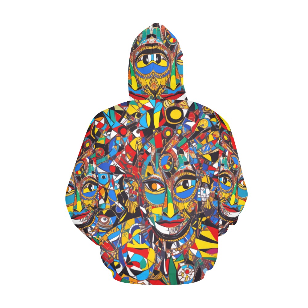 Awesome African mask cool colorful abstract art. All Over Print Hoodie for Women (USA Size) (Model H13)