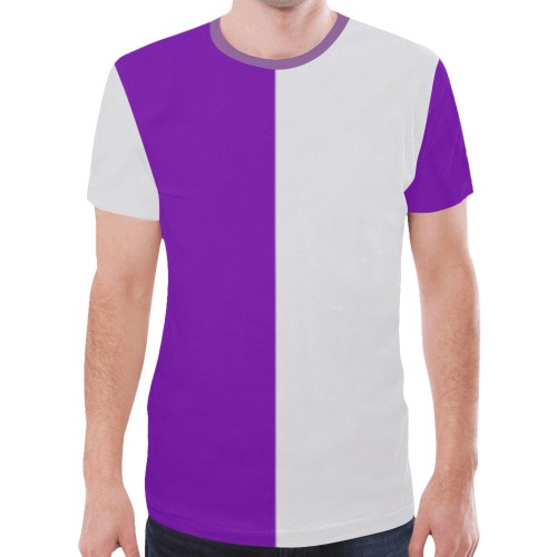 purplegreyhalf2 New All Over Print T-shirt for Men (Model T45)