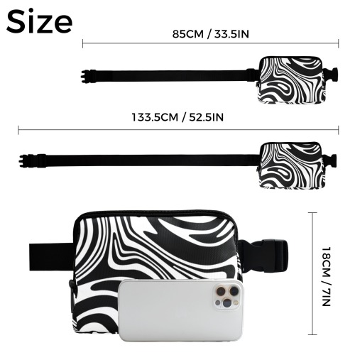 Black and White Marble Belt Bag (Model 1744)