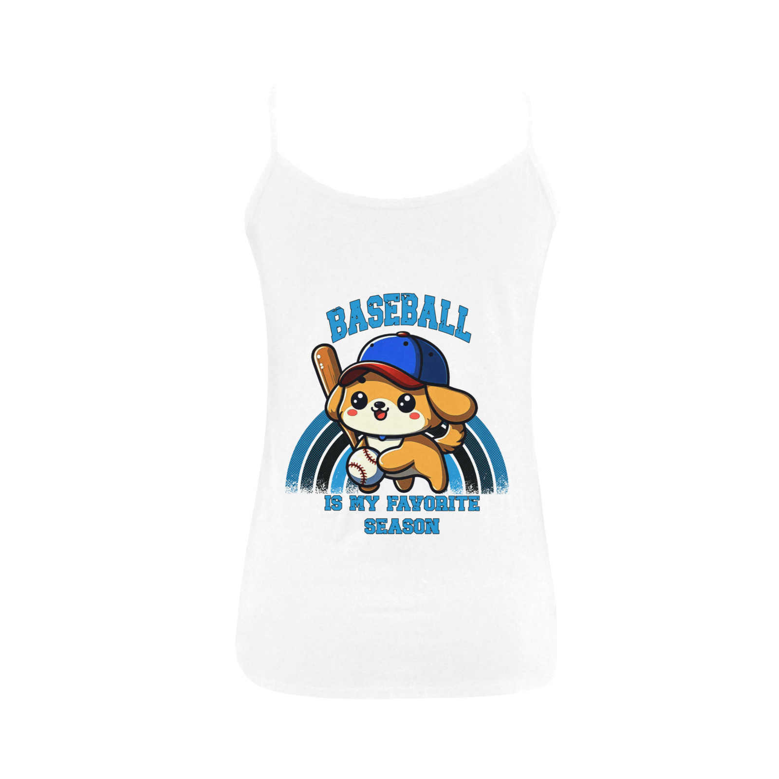 Baseball Is My Favorite Season Women's Spaghetti Top (USA Size) (Model T34)