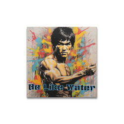 Bruce Lee in Grafitti Be Like Water Upgraded Canvas Print 16"x16"